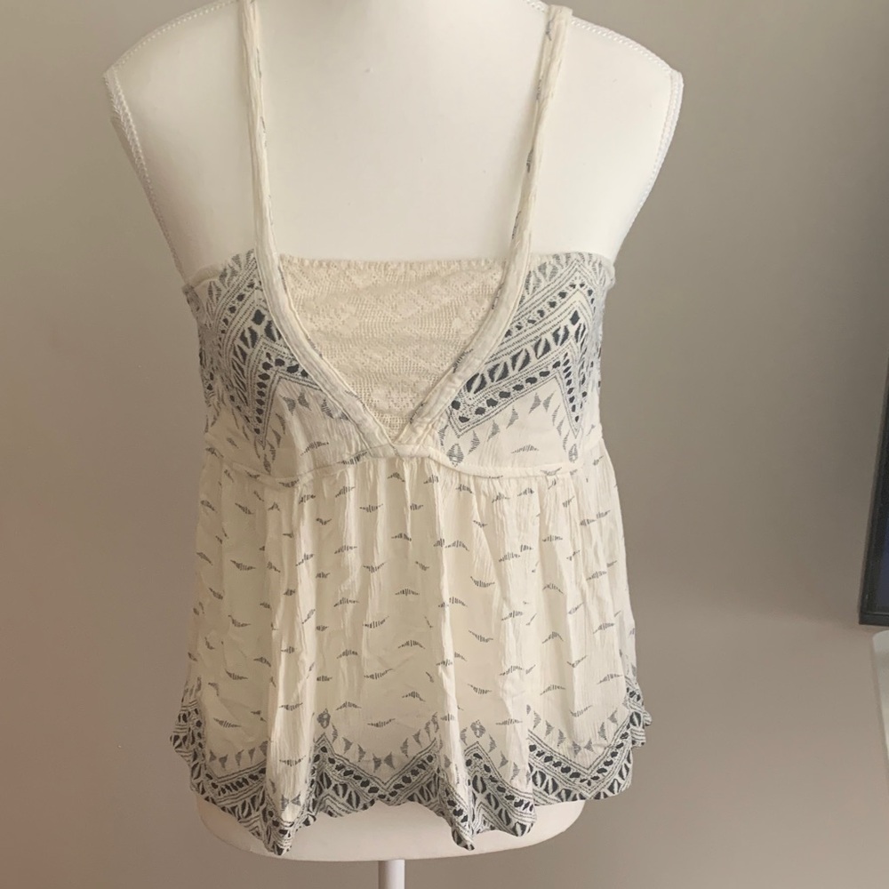 Forever 21 Cream and Gray Camisole Top